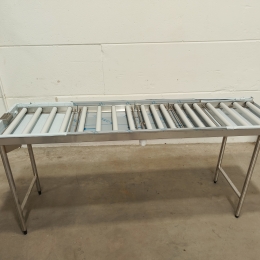 Stainless steel roller conveyor for dishwashers- 215x60 cm